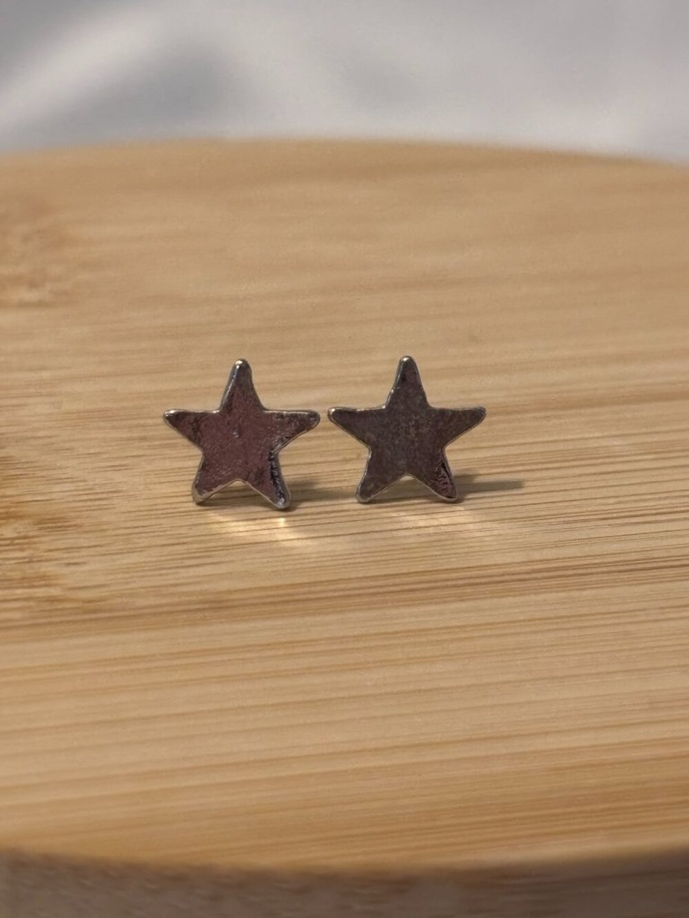 Dainty Silver Tone Star Stud Earrings Minimalist Celestial Small Post Earrings